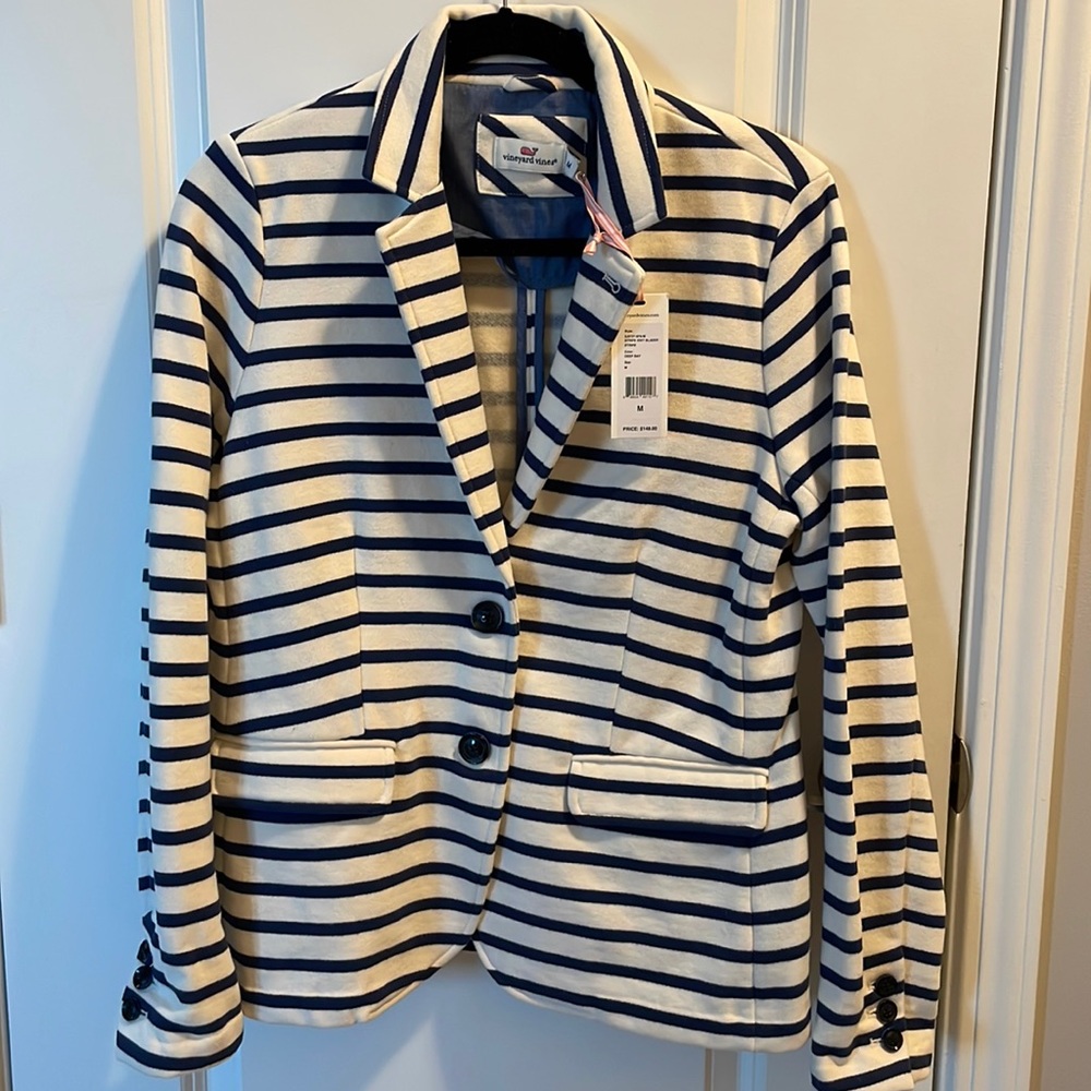 Vineyard Vines Striped Knit Blazer Size Medium.